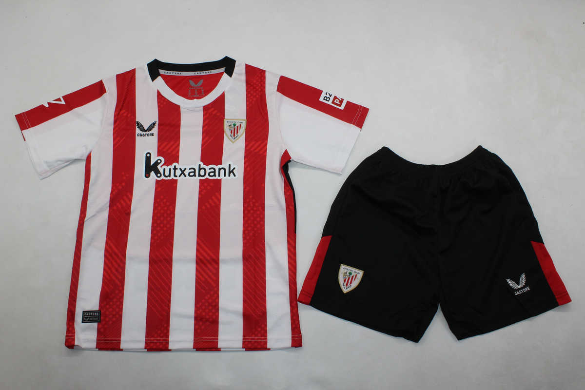 Kids-Athletic Bilbao 24/25 Home Soccer Jersey